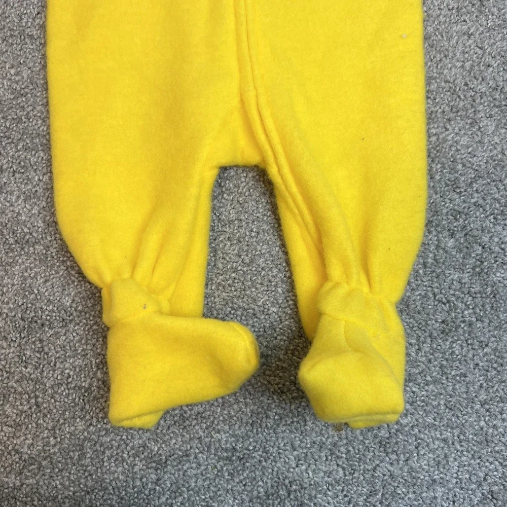 vtg Disney Winnie The Pooh bodysuit 12-18 Months Yellow‎ Hooded Fleece 80s 90s